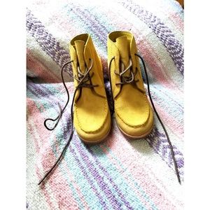 Mustard Wedge Boots by G.H. Bass & Co.